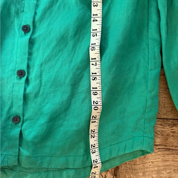 NWOT Boden Anna Blousen Kelly Green Size 4 100% Linen Button Down - Picture 7 of 8
